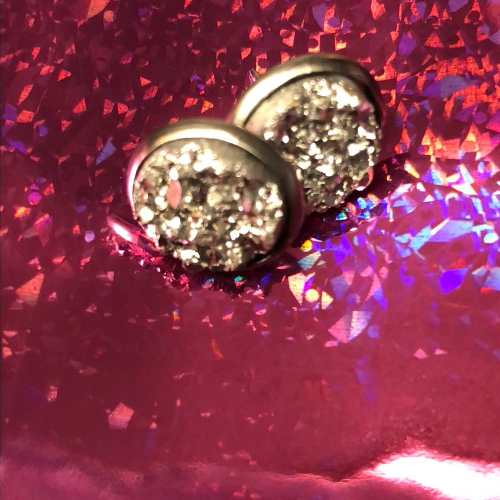 Silver Druzy Earrings